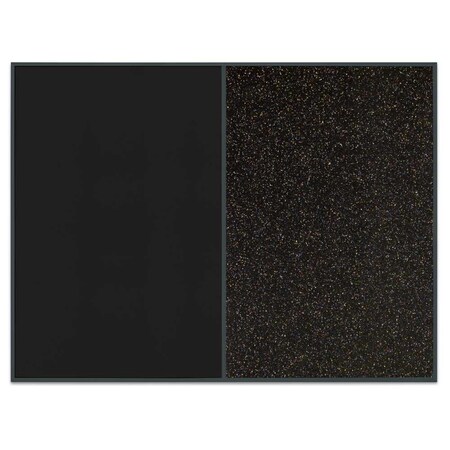 United Visual Products Sliding Door Indoor Enclosed Corkboard, 9 UV9011ACS-BRONZE-SURF
